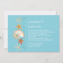 Tropical Beach Muscheln Starfish Nautilus Summer Einladung