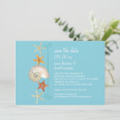 Tropical Beach Muscheln Starfish Nautilus Summer Einladung (Stehend Vorderseite)