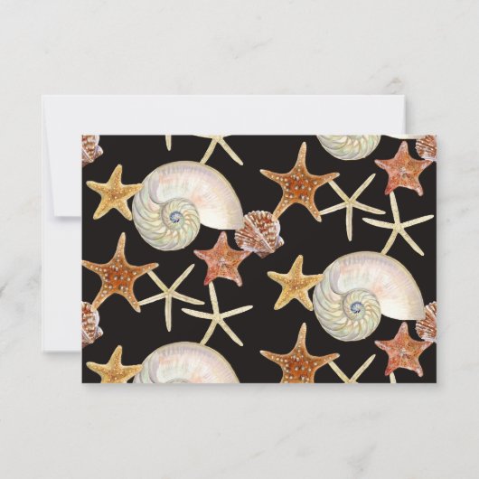 Tropical Beach Muscheln Starfish Nautilus Summer RSVP Karte (Rückseite)