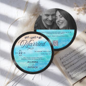 Tropical Beach Musician All One Foto QR Hochzeit Einladung