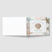 Tropical Beach Nautical Starfish Seashell Wedding Gästebuch (Voll)