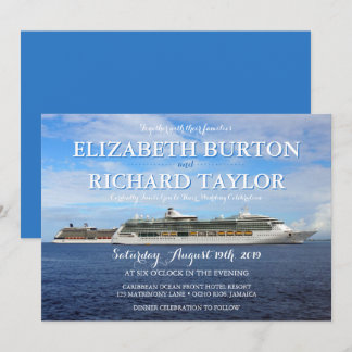 Tropical Beach Nautical Wedding Cruise Einladung