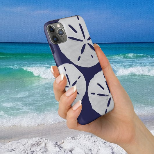 Tropical Beach Navy Blue White Sand Dollar Case-Mate iPhone Hülle