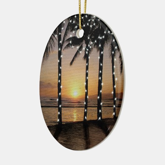 Tropical Beach Night Lights Ornament (Links)
