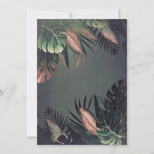 Tropical Beach Night Probe Dinner Einladung (Rückseite)