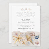 Tropical Beach Ocean Muschel Save the Date Karte (Vorne/Hinten)