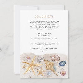 Tropical Beach Ocean Muschel Save the Date Karte