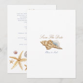 Tropical Beach Ocean Muschel Save the Date Karte (Vorne/Hinten)
