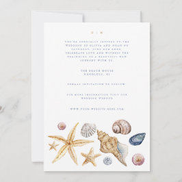 Tropical Beach Ocean Muschel Save the Date Karte