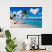 Tropical Beach Ocean Palm Tree Herz Cloud Poster (Heimbüro)