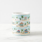 Tropical Beach Ocean Palm Tree Kaffeetasse (Mittel)