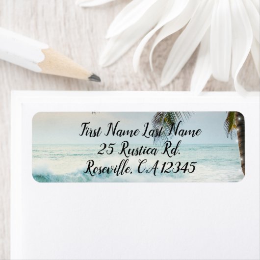 Tropical Beach Ocean Palm Trees & Lights Wedding (Insitu)