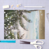 Tropical Beach Ocean Palm Trees & Lights Wedding Seidenpapier (Handwerk)
