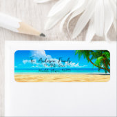 Tropical Beach Ocean Palm Trees Rücksendeadresse (Insitu)