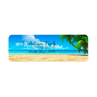 Tropical Beach Ocean Palm Trees Rücksendeadresse