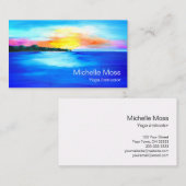 Tropical Beach Ocean Paradise Sunset Business Card Visitenkarte (Vorne/Hinten)