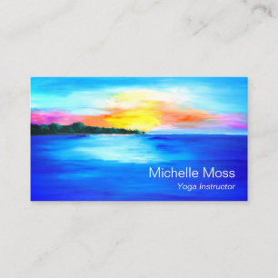 Tropical Beach Ocean Paradise Sunset Business Card Visitenkarte