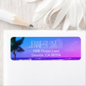 Tropical Beach Ocean Return Address Label (Insitu)