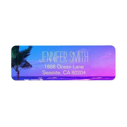 Tropical Beach Ocean Return Address Label (Vorne)
