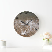 Tropical Beach Ocean Sea Waves Foto Landschaftlich Große Wanduhr (Zuhause)