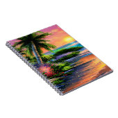 Tropical Beach, Ocean Sunset Notebook Notizblock (Rechte Seite)