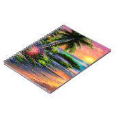 Tropical Beach, Ocean Sunset Notebook Notizblock (Linke Seite)