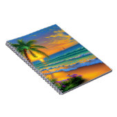 Tropical Beach, Ocean Sunset Notebook Notizblock (Rechte Seite)