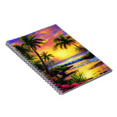 Tropical Beach, Ocean Sunset Notebook Notizblock (Rechte Seite)