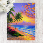 Tropical Beach, Ocean Sunset Notebook Notizblock
