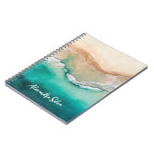 Tropical Beach Ocean Wasserfarbe Beach House Notizblock (Linke Seite)