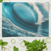 Tropical Beach Ocean Wave Crescendo Geschirrtuch (Gefaltet)