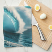 Tropical Beach Ocean Wave Crescendo Geschirrtuch (Viertel Falte)