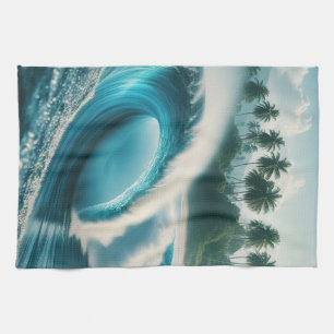Tropical Beach Ocean Wave Crescendo Geschirrtuch