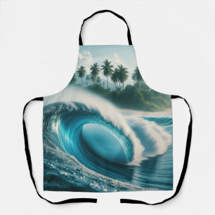Tropical Beach Ocean Wave Crescendo Palmen Schürze