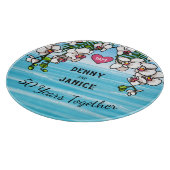 Tropical Beach Orchids, 50 Jahre alt Schneidebrett (Ecke)