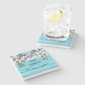 Tropical Beach Orchids zum 60. Hochzeitstag Steinuntersetzer (Seitenansicht)