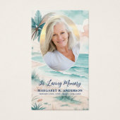 Tropical Beach Oval Foto Gedenkkarte (Vorderseite)