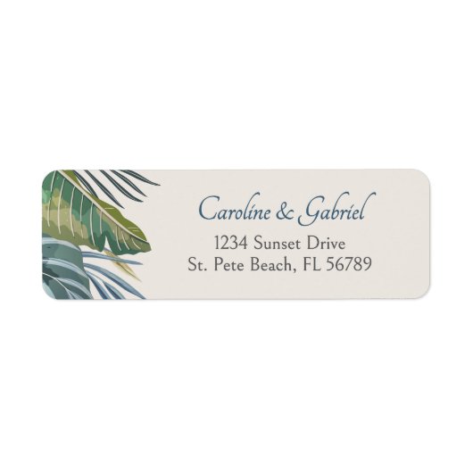 Tropical Beach Palm Address Label (Vorne)