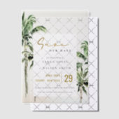 Tropical Beach Palm Bäume Hochzeiten speichern das Pergament Einladungen (Versetzt (Einladung))