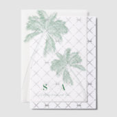 Tropical Beach Palm Bäume Minimalistisch grün Pergament Einladungen (Versetzt (Einladung))