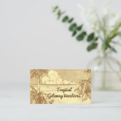 Tropical Beach Palm Bäume Vintage Kunst Telefonnummerkarte (Stehend Vorderseite)