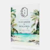 Tropical Beach Palm | Begrüßungsempfang für Monogr Acrylschild (Winkel)