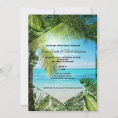 Tropical Beach Palm Blätter Chic Wedding Invitati Einladung (Vorderseite)