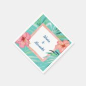 Tropical Beach Palm Hibiskus Wedding & Dusche Serviette (Ecke)