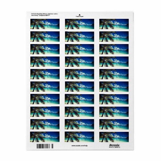 Tropical Beach Palm Label (Vorne)