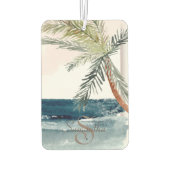 Tropical Beach Palm Monogram Autolufterfrischer (Rückseite)