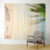 Tropical Beach Palm Seashells Wandteppich (Beispiel (Horizontal))