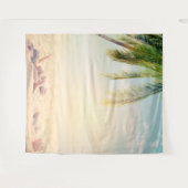 Tropical Beach Palm Seashells Wandteppich (Vorderseite (Horizontal))