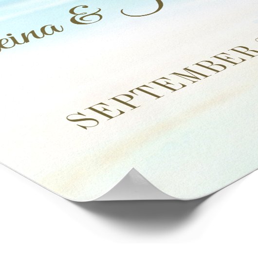 Tropical Beach Palm Tree Begrüßungszeichen Poster (Ecke)