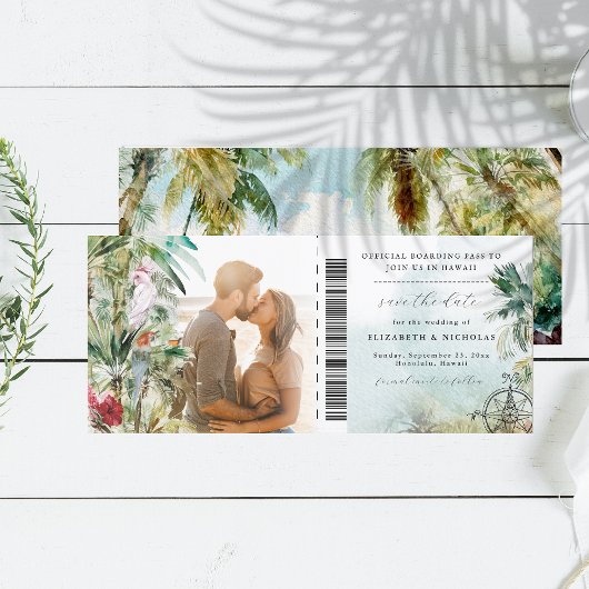 Tropical Beach Palm Tree | Boarding Pass